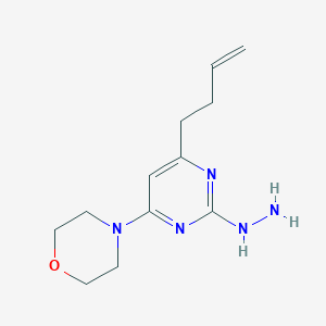 molecular formula C12H19N5O B13873586 (4-But-3-enyl-6-morpholin-4-ylpyrimidin-2-yl)hydrazine 