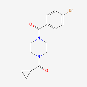 molecular formula C15H17BrN2O2 B1387360 (4-Bromophenyl)-(4-cyclopropanecarbonyl-piperazin-1-yl)-ethanone CAS No. 1180800-08-1
