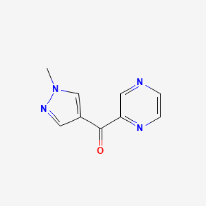 molecular formula C9H8N4O B13873615 (1-Methylpyrazol-4-yl)-pyrazin-2-ylmethanone 