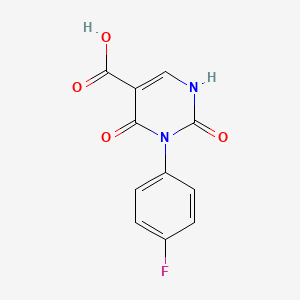 molecular formula C11H7FN2O4 B1387366 3-(4-Fluorophenyl)-2,4-dioxo-1,2,3,4-tetrahydropyrimidine-5-carboxylic acid CAS No. 1105193-80-3