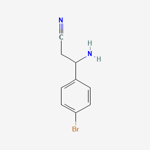 molecular formula C9H9BrN2 B13873662 3-Amino-3-(4-bromophenyl)propanenitrile 