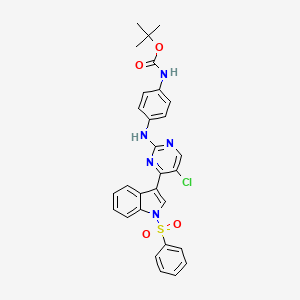 tert-butyl N-[4-[[4-[1-(benzenesulfonyl)indol-3-yl]-5-chloropyrimidin-2-yl]amino]phenyl]carbamate