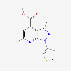 3,6-Dimethyl-1-thiophen-3-ylpyrazolo[3,4-b]pyridine-4-carboxylic acid