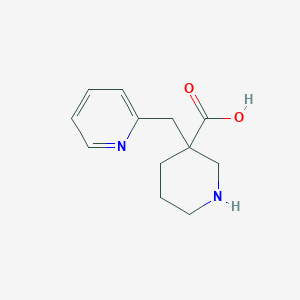 molecular formula C12H16N2O2 B13873704 3-(Pyridin-2-ylmethyl)piperidine-3-carboxylic acid 