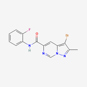 molecular formula C14H10BrFN4O B1387371 3-bromo-N-(2-fluorophenyl)-2-methylpyrazolo[1,5-c]pyrimidine-5-carboxamide CAS No. 1170190-27-8