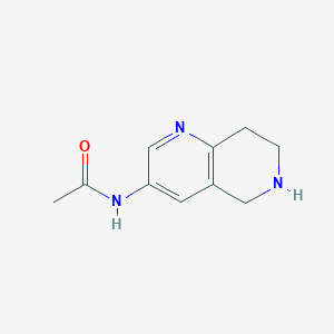 molecular formula C10H13N3O B13873711 N-(5,6,7,8-tetrahydro-1,6-naphthyridin-3-yl)acetamide 