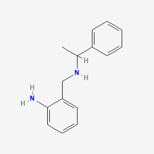 molecular formula C15H18N2 B13873716 2-[(1-Phenylethylamino)methyl]aniline 