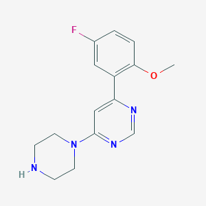 molecular formula C15H17FN4O B1387375 4-(5-Fluoro-2-methoxyphenyl)-6-piperazin-1-ylpyrimidine CAS No. 1171739-24-4