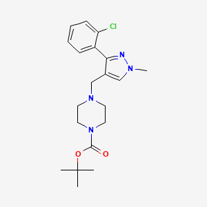 molecular formula C20H27ClN4O2 B13873806 tert-butyl 4-[[3-(2-chlorophenyl)-1-methyl-1H-pyrazol-4-yl]methyl]piperazine-1-carboxylate 