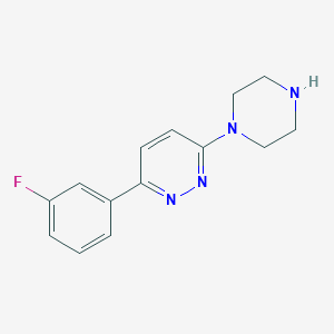 molecular formula C14H15FN4 B1387381 3-(3-Fluorophenyl)-6-piperazin-1-ylpyridazine CAS No. 1171087-82-3