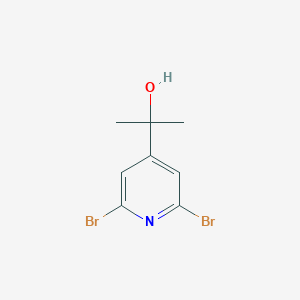 molecular formula C8H9Br2NO B13873816 2-(2,6-Dibromopyridin-4-yl)propan-2-ol 