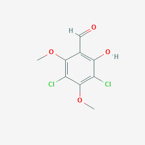 molecular formula C9H8Cl2O4 B13873820 3,5-Dichloro-2-hydroxy-4,6-dimethoxybenzaldehyde 