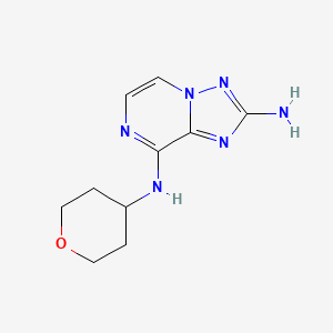 molecular formula C10H14N6O B13873833 8-N-(oxan-4-yl)-[1,2,4]triazolo[1,5-a]pyrazine-2,8-diamine 