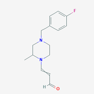 3-[4-[(4-Fluorophenyl)methyl]-2-methylpiperazin-1-yl]prop-2-enal