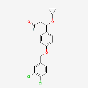 molecular formula C19H18Cl2O3 B13873855 3-Cyclopropyloxy-3-[4-[(3,4-dichlorophenyl)methoxy]phenyl]propanal 