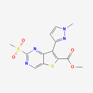 Methyl 7-(1-methylpyrazol-3-yl)-2-methylsulfonylthieno[3,2-d]pyrimidine-6-carboxylate