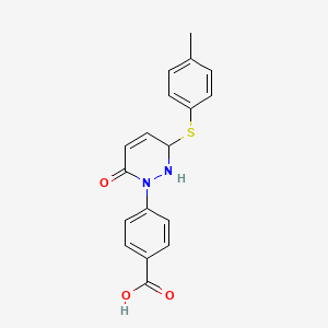 molecular formula C18H16N2O3S B1387388 4-[3-[(4-Methylphenyl)thio]-6-oxo-3,6-dihydropyridazin-1(2H)-yl]benzoic acid CAS No. 1172928-51-6