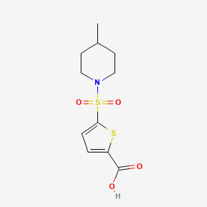 molecular formula C11H15NO4S2 B1387391 5-[(4-Methylpiperidin-1-yl)sulfonyl]thiophene-2-carboxylic acid CAS No. 1171337-80-6