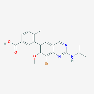 3-[8-Bromo-7-methoxy-2-(propan-2-ylamino)quinazolin-6-yl]-4-methylbenzoic acid