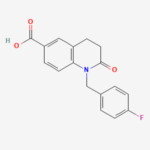 molecular formula C17H14FNO3 B1387396 1-(4-Fluorobenzyl)-2-oxo-1,2,3,4-tetrahydroquinoline-6-carboxylic acid CAS No. 1172715-09-1