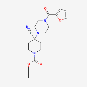 molecular formula C20H28N4O4 B1387398 tert-Butyl 4-cyano-4-[4-(2-furoyl)piperazin-1-yl]piperidine-1-carboxylate CAS No. 1172561-02-2