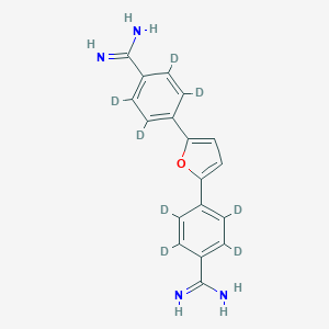 molecular formula C18H16N4O B138740 4-[5-(4-Carbamimidoyl-2,3,5,6-tetradeuteriophenyl)furan-2-yl]-2,3,5,6-tetradeuteriobenzenecarboximidamide CAS No. 336786-81-3
