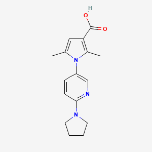 molecular formula C16H19N3O2 B1387402 2,5-Dimethyl-1-(6-pyrrolidin-1-ylpyridin-3-yl)-1H-pyrrole-3-carboxylic acid CAS No. 1170175-08-2