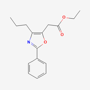 molecular formula C16H19NO3 B1387403 Ethyl (2-phenyl-4-propyl-1,3-oxazol-5-yl)acetate CAS No. 1169975-44-3