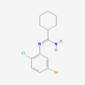 molecular formula C13H16BrClN2 B13874031 N'-(5-bromo-2-chlorophenyl)cyclohexanecarboximidamide 