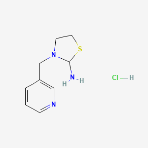 molecular formula C9H14ClN3S B13874052 3-(Pyridin-3-ylmethyl)-1,3-thiazolidin-2-amine;hydrochloride 