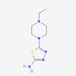 molecular formula C8H15N5S B1387410 5-(4-Ethylpiperazin-1-yl)-1,3,4-thiadiazol-2-amine CAS No. 902938-93-6