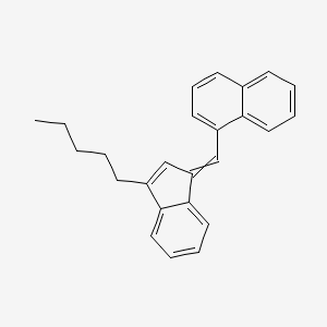 molecular formula C25H24 B13874115 1-[(3-Pentylinden-1-ylidene)methyl]naphthalene 