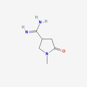 molecular formula C6H11N3O B13874124 1-methyl-5-oxo-3-Pyrrolidinecarboximidamide 