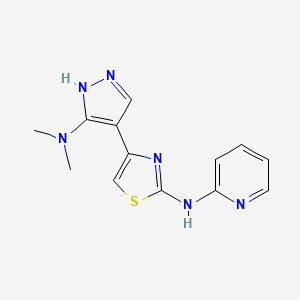 molecular formula C13H14N6S B13874131 4-[5-(dimethylamino)-1H-pyrazol-4-yl]-N-pyridin-2-yl-1,3-thiazol-2-amine 