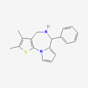 molecular formula C18H18N2S B1387415 2,3-Dimethyl-6-phenyl-5,6-dihydro-4H-pyrrolo[1,2-a]thieno[3,2-f][1,4]diazepine CAS No. 1170926-91-6