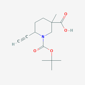 molecular formula C14H21NO4 B13874202 6-Ethynyl-3-methyl-1-[(2-methylpropan-2-yl)oxycarbonyl]piperidine-3-carboxylic acid 