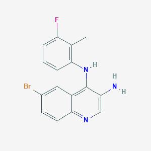 molecular formula C16H13BrFN3 B13874250 6-bromo-4-N-(3-fluoro-2-methylphenyl)quinoline-3,4-diamine 