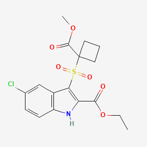 ethyl 5-chloro-3-(1-methoxycarbonylcyclobutyl)sulfonyl-1H-indole-2-carboxylate