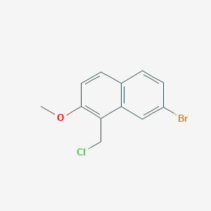 molecular formula C12H10BrClO B13874294 7-Bromo-1-(chloromethyl)-2-methoxynaphthalene 