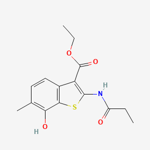 molecular formula C15H17NO4S B1387430 Ethyl 7-hydroxy-6-methyl-2-(propionylamino)-1-benzothiophene-3-carboxylate CAS No. 1171911-85-5