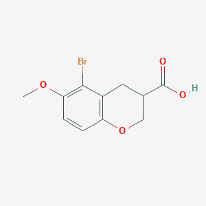 molecular formula C11H11BrO4 B1387431 5-Bromo-6-methoxychromane-3-carboxylic acid CAS No. 1170270-79-7