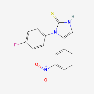 molecular formula C15H10FN3O2S B1387434 1-(4-fluorophenyl)-5-(3-nitrophenyl)-1H-imidazole-2-thiol CAS No. 1105189-37-4