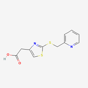 molecular formula C11H10N2O2S2 B1387435 {2-[(Pyridin-2-ylmethyl)thio]-1,3-thiazol-4-yl}acetic acid CAS No. 1105190-64-4