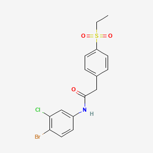 molecular formula C16H15BrClNO3S B13874363 N-(4-bromo-3-chlorophenyl)-2-(4-ethylsulfonylphenyl)acetamide 