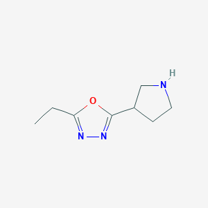 molecular formula C8H13N3O B13874374 2-Ethyl-5-pyrrolidin-3-yl-1,3,4-oxadiazole 