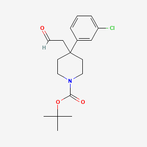 molecular formula C18H24ClNO3 B13874384 Tert-butyl 4-(3-chlorophenyl)-4-(2-oxoethyl)piperidine-1-carboxylate 