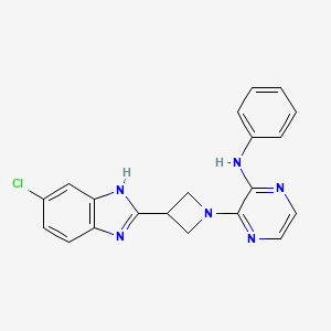 molecular formula C20H17ClN6 B13874387 3-[3-(6-chloro-1H-benzimidazol-2-yl)azetidin-1-yl]-N-phenylpyrazin-2-amine 