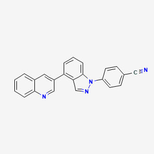 molecular formula C23H14N4 B13874407 4-(4-Quinolin-3-ylindazol-1-yl)benzonitrile 