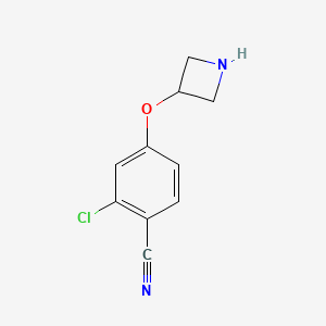 molecular formula C10H9ClN2O B13874414 4-(Azetidin-3-yloxy)-2-chlorobenzonitrile 