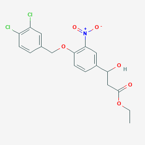 molecular formula C18H17Cl2NO6 B13874434 Ethyl 3-[4-[(3,4-dichlorophenyl)methoxy]-3-nitrophenyl]-3-hydroxypropanoate 